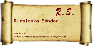 Ruzsicska Sándor névjegykártya