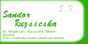 sandor ruzsicska business card
